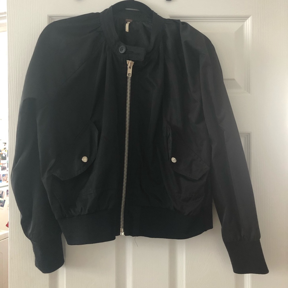 Free People Midnight Bomber Zip Jacket M